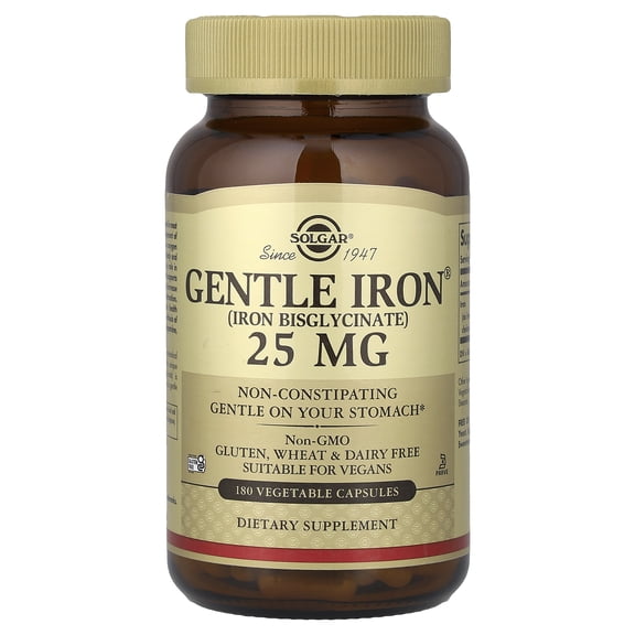 Solgar Gentle Iron 25 mg - 180 Vegetable Capsules