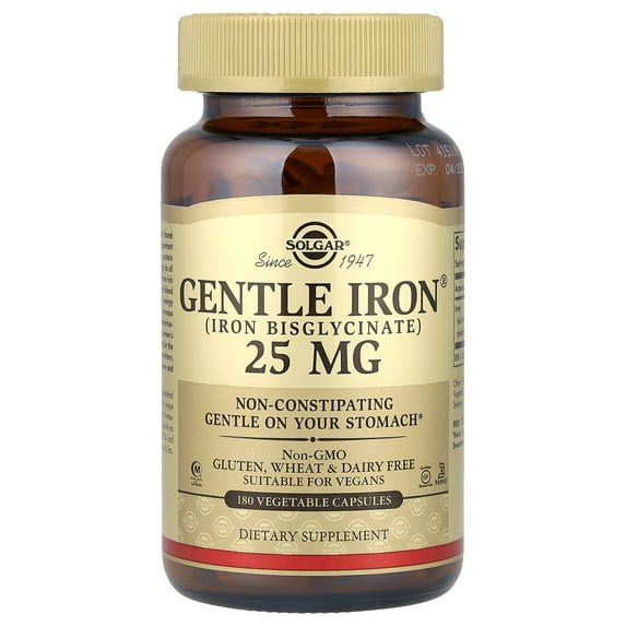 Solgar Gentle Iron 25 mg - 180 Vegetable Capsules