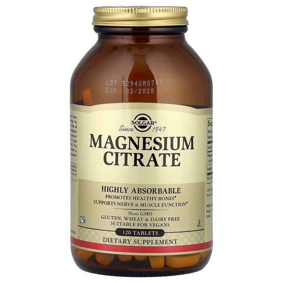Solgar Magnesium Citrate, 120 Tablets