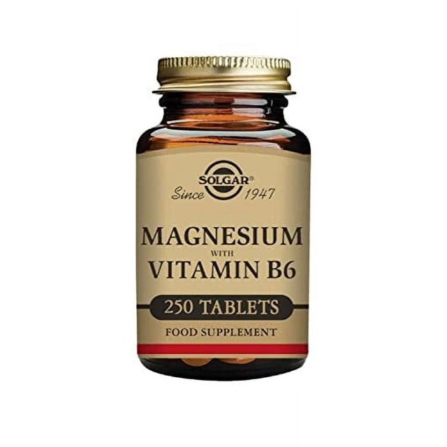 Solgar Magnesium & Vitamin B6, 250 Tablets, Supports Nerve & Muscle, 83 Servings