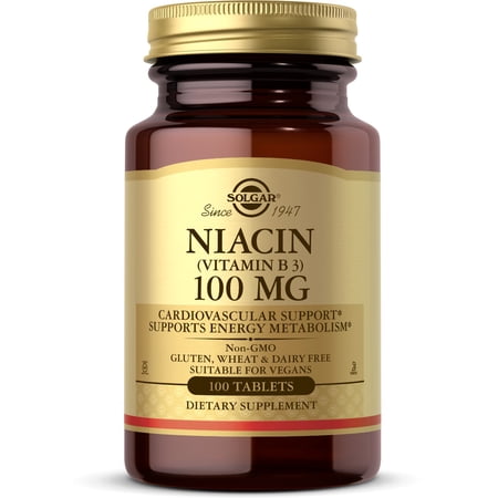 Solgar Niacin (Vitamin B3) 100 mg Tablets - 100 ct (Pack of 4)