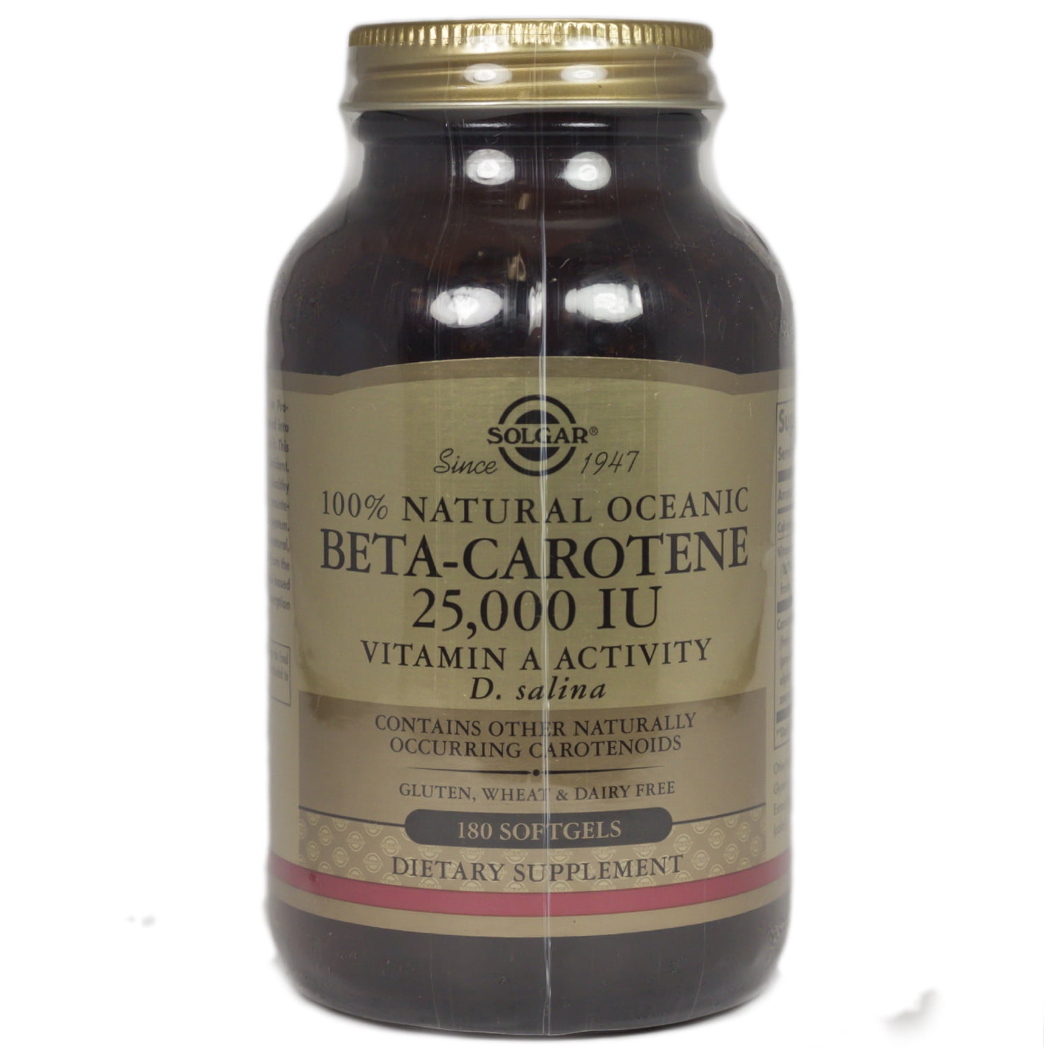 Solgar Oceanic Beta Carotene Softgels 25 000 IU  - 180 Count