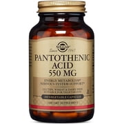 Solgar Pantothenic Acid 550 mg Vegetable Capsules, 100 Ct