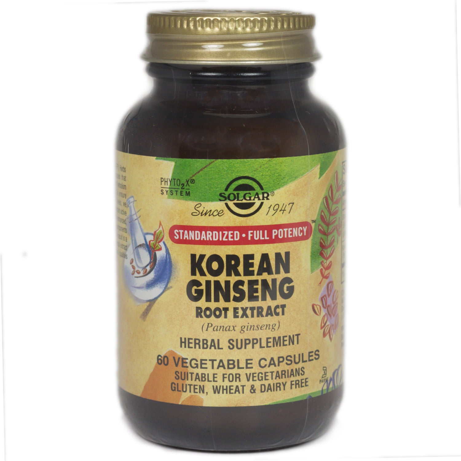 Solgar SFP Korean Ginseng Root Extract Vegetable Capsules 60 Count