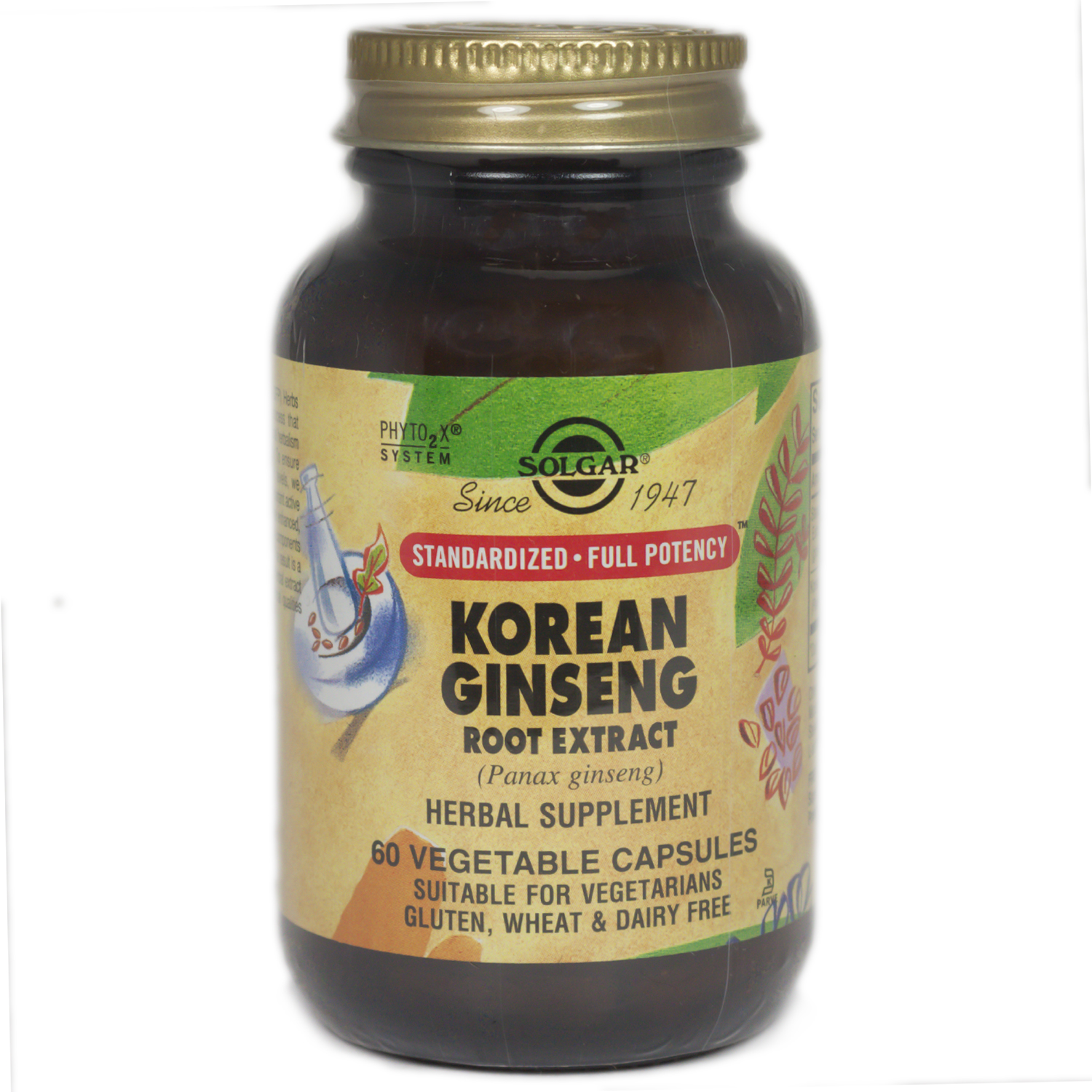 Solgar SFP Korean Ginseng Root Extract Vegetable Capsules  - 60 Count - image 1 of 2