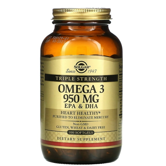 Solgar Triple Strength Omega-3 Softgels, 950 Mg, 100 Ct