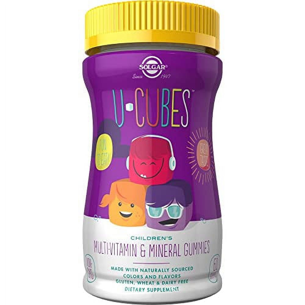 Solgar UCubes Children's MultiVitamin & Minerals , 60 Gummies 2 GreatTasting Flavors