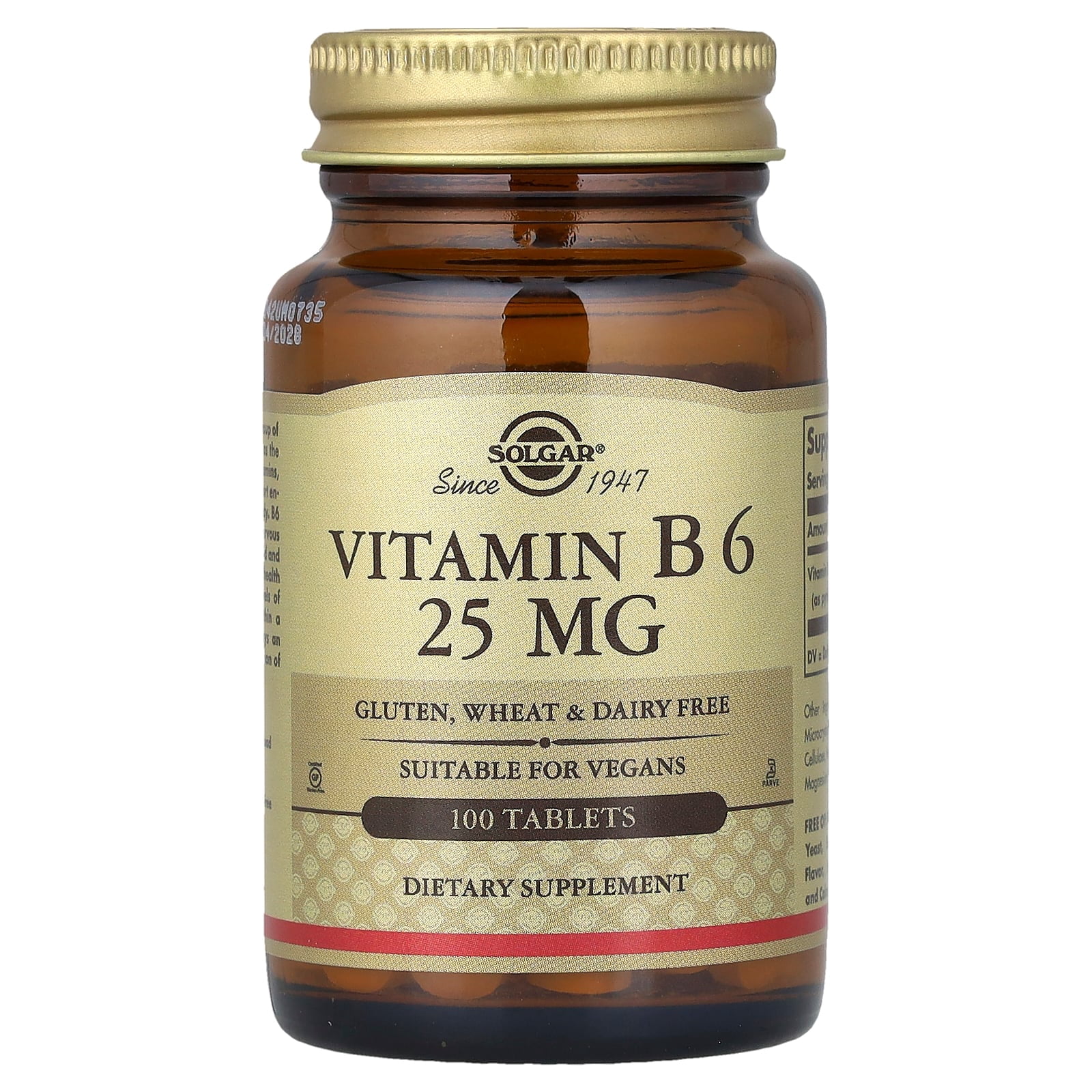 Solgar Vitamin B-6 25mg 100 Tablet