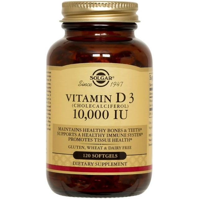 Solgar Vitamin D3 Cholecalciferol -- 10000 IU - 120 Softgels - Walmart.com