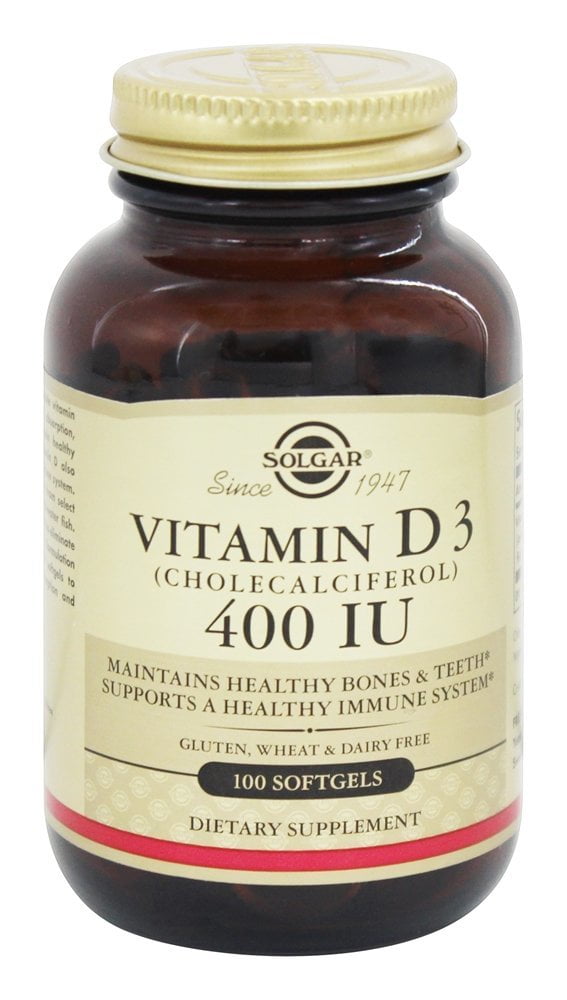 Solgar Vitamin D3 Cholecalciferol 400 IU 100 Softgels