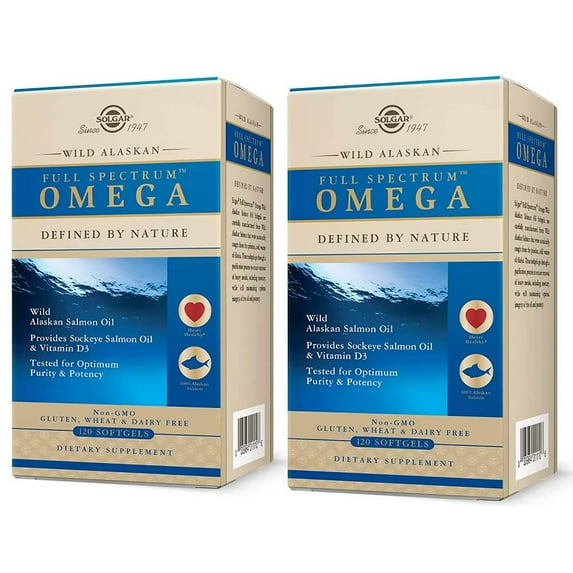 Solgar Wild Alaskan Full Spectrum Omega (120 Softgels) - 2 Bottles