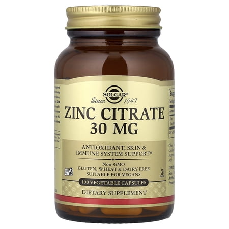 Solgar Zinc Citrate 30 mg Vegetable Capsules 1 ea