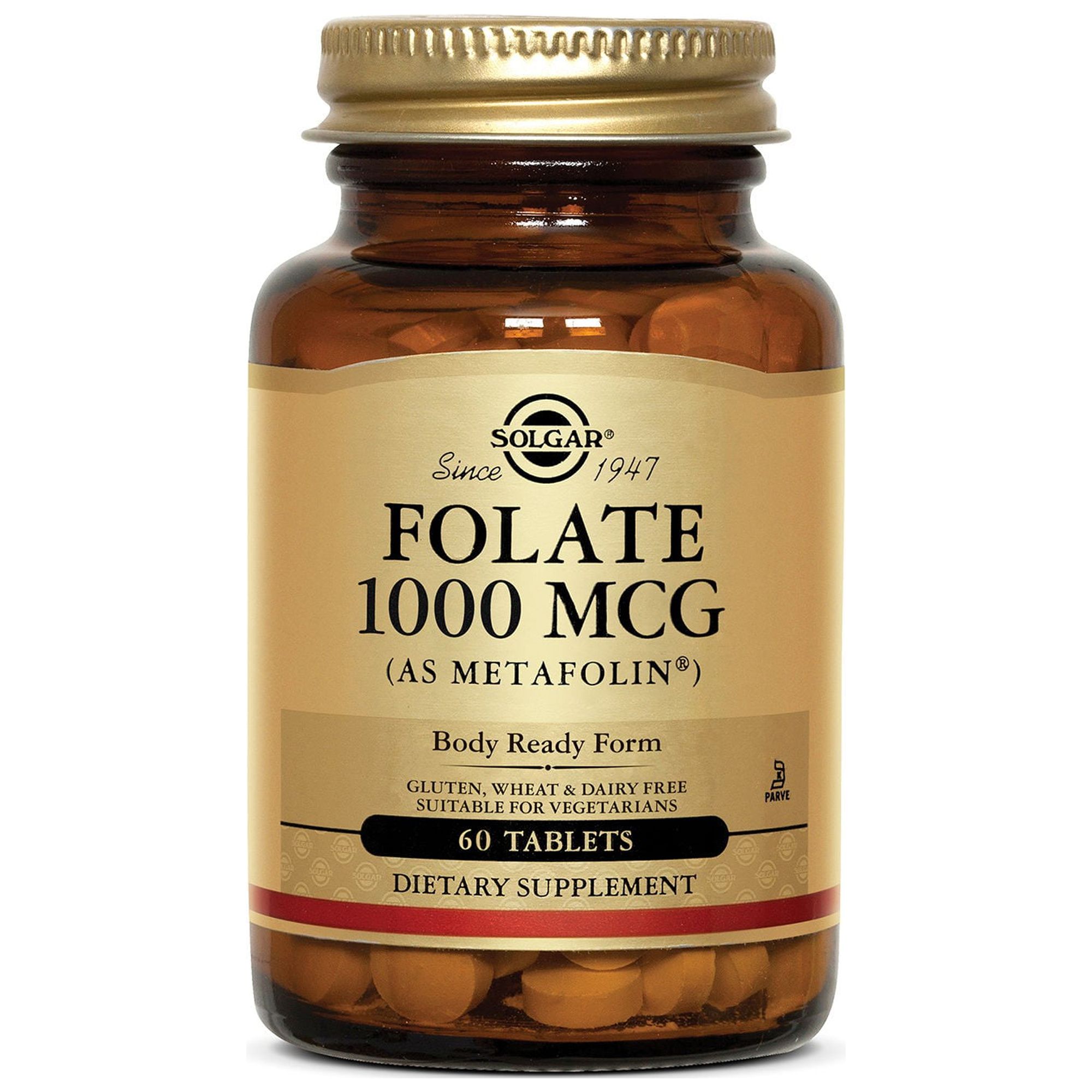 Solgar folate 1000 mcg (as metafolin) tablets, 60 ct - image 1 of 2