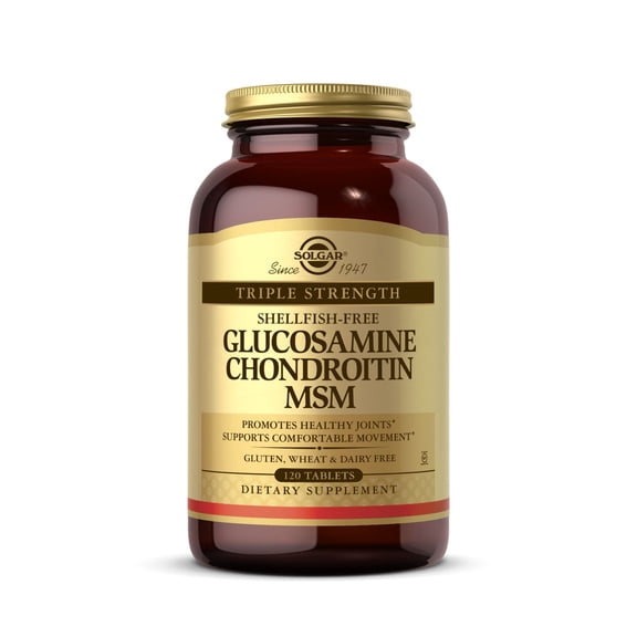 Solgar glucosamine hyaluronic acid chondroitin msm shellfish free 120 tablets