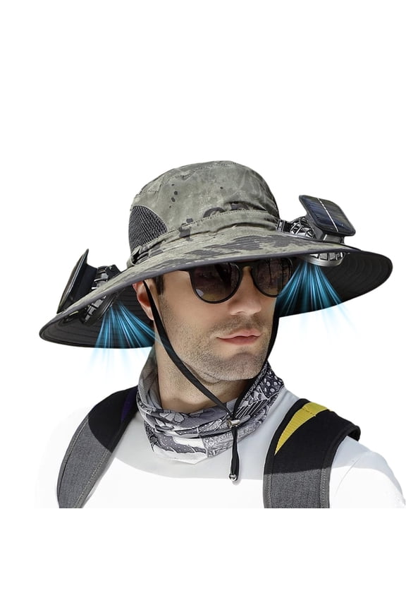 Solhalo FanHat SolarPowered Cooling Hat,Features a dual-power cooling system, adjustable and detachable fan, sun and wind protection, durability and breathability, suitable for summer hiking