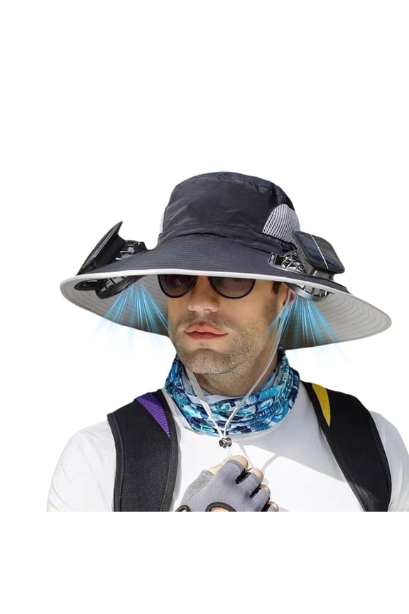 Solhalo FanHat SolarPowered Cooling Hat,Features a dual-power cooling system, adjustable and detachable fan, sun and wind protection, durability and breathability, suitable for summer hiking