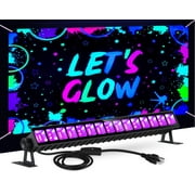 Solhice 36W Graphene LED Black Light Bar,1 Pack Glow Neon Party Light UV Bar with Plug+Switch+5ft Cord, Light up 24x24ft, Beam Angle over 120°