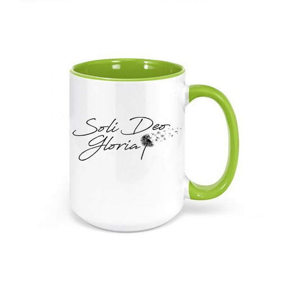 Soli Deo Gloria, Christian Mugs, Jesus Coffee Cup, Christian Gift, Religious Mug, Christian Decor, Glory To God Alone, Godly Mugs, Cups, GREEN