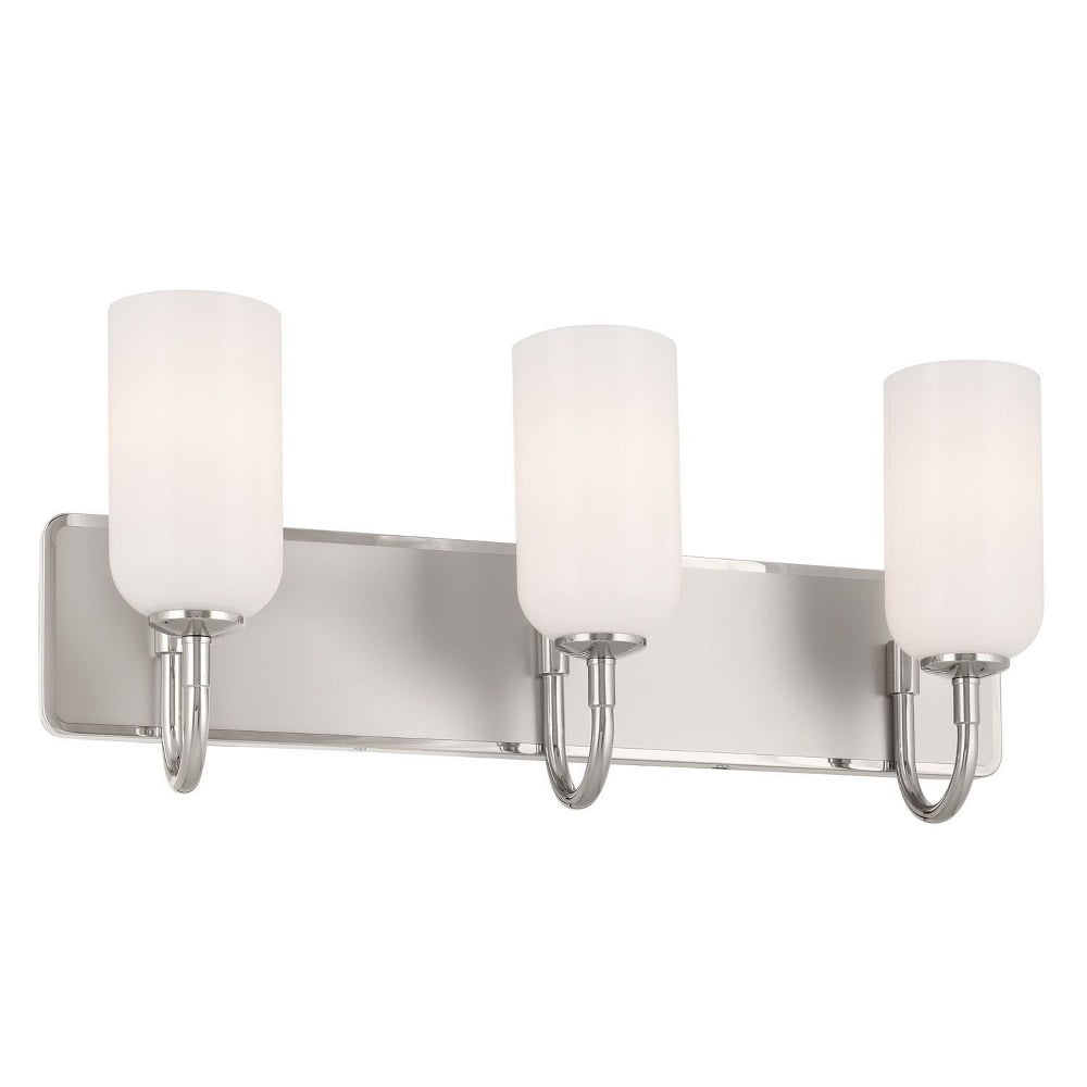 Solia 24" 3-Light Polished Nickel Vanity Light with Opal Glass