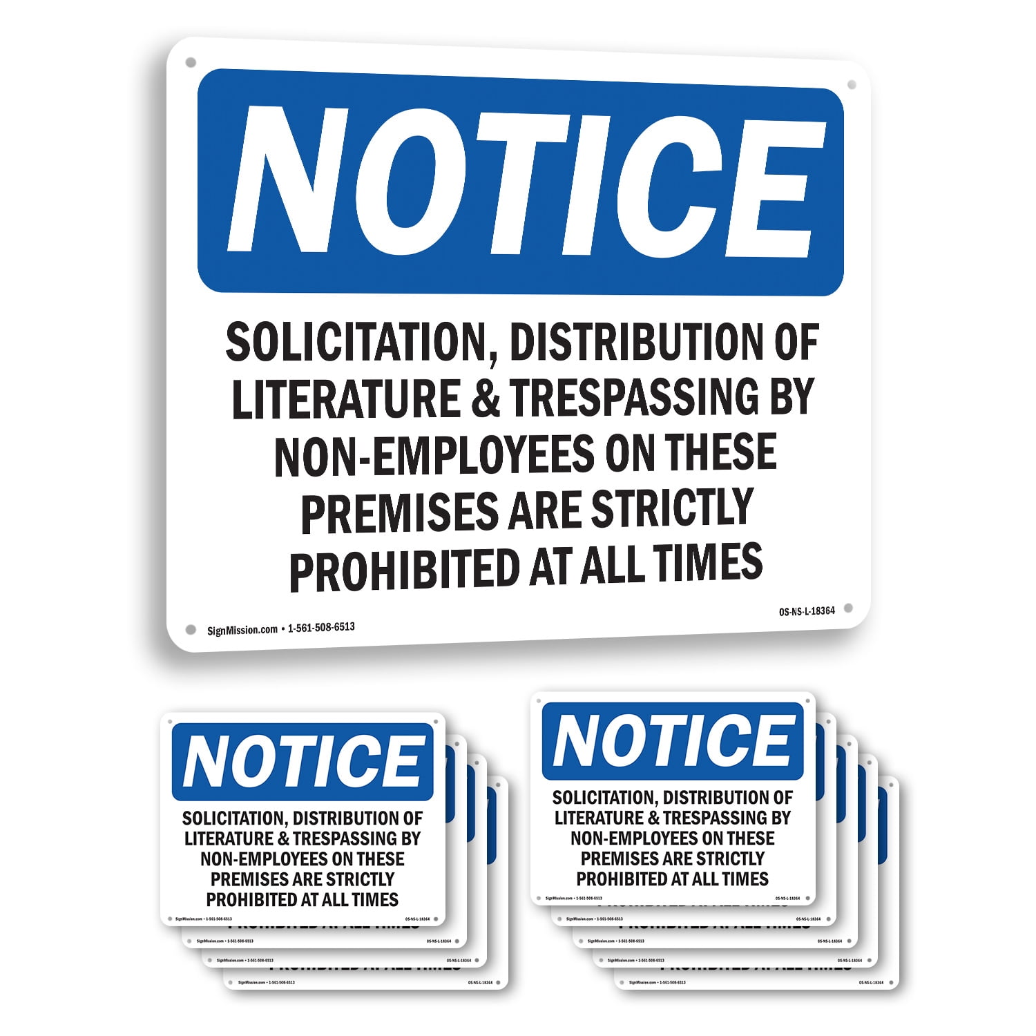 Solicitation Distribution Of Literature OSHA Notice Aluminum Sign 24 ...
