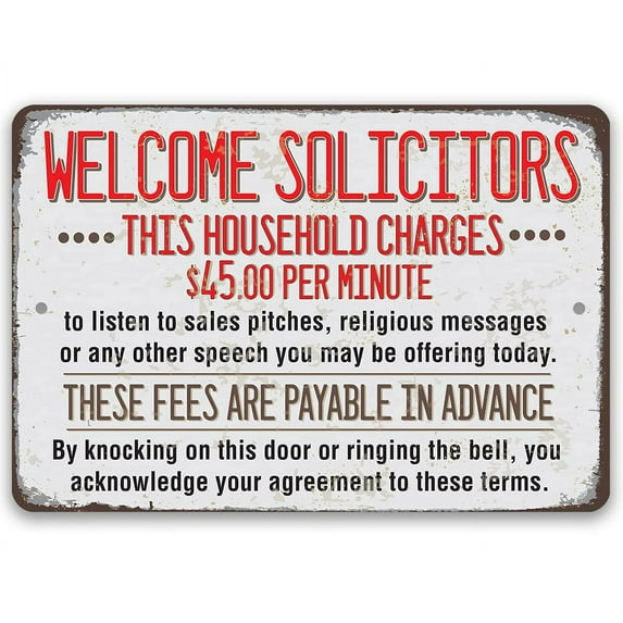 No Soliciting, Seriously Don't Make It Weird - Durable Metal Sign - Use Indoor/Outdoor - Funny and Sarcastic No Soliciting Sign for Homes and Businesses (8" x 12")