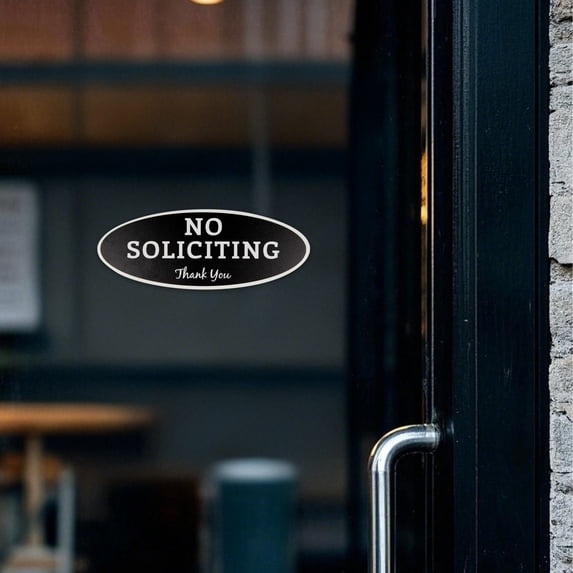 No Soliciting Sign - Durable Outdoor Sign for Home or Business, Fade-Resistant & Waterproof, Easy Mounting for Door, Yard, or Window - Clear "No Salespeople" Sign to Stop Unwanted Visitors