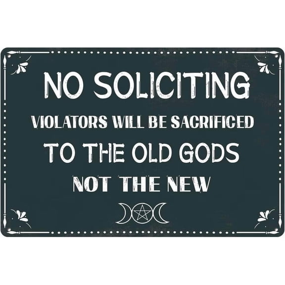 No Soliciting Sign For Front Door Gothic Home Decor No Soliciting Sign For Ring Doorbell Witchy Wall Decor Goth Kitchen Decor Gothic Decor For Kitchen Home House Office 8x12 Inch