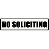 No Soliciting Sign for House, Durable No Soliciting Metal Signs for Home & Office, No Solicitation Signs for Front DoorWallWindowYard, 4"x16" White Background With Black Edge