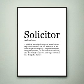 Solicitor Definition Appreciation Meaning Minimalist Decorative Wall Art Poster , Poster Print Only