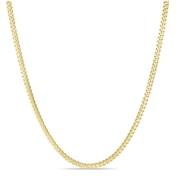 Solid 1/20 14k Yellow Gold Real Cuban Link Chain Necklace Mens Womens 20 inches 2mm