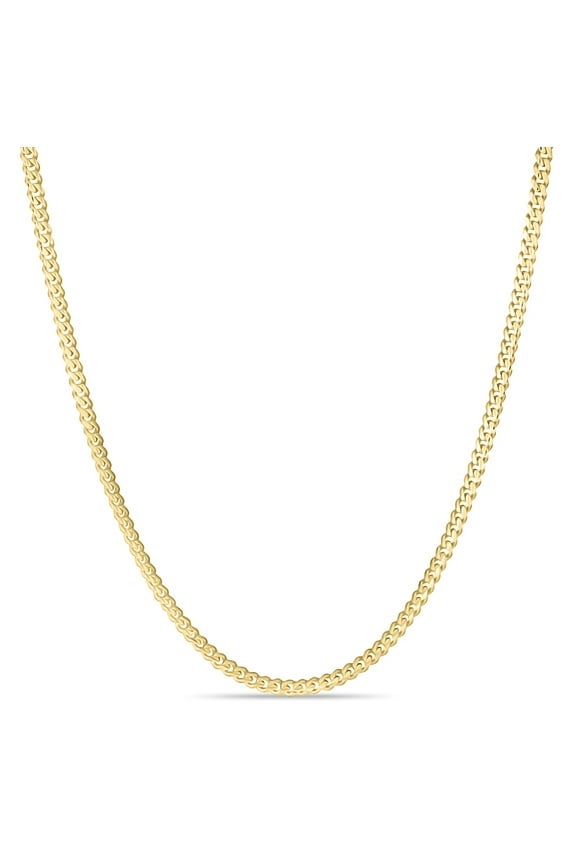 Solid 1/20 14k Yellow Gold Real Cuban Link Chain Necklace Mens Womens 20 inches 2mm