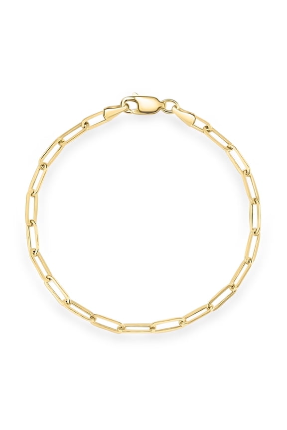 1/20 14k Yellow Gold Filled Real Paperclip Bracelet 7 inches Men's Women's 2.7mm Paper Clip GoldsSolid