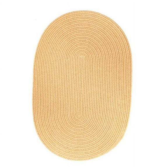 Solid 10' Round Wool Rug Wheat