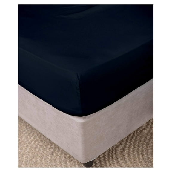 Solid 100% Egyptian Cotton 800 Thread Count Hotel Brand 1-Piece Extra Deep Pocket Fitted Sheet Fit Upto 24 Inches Deep Pocket (Twin, Navy Blue)