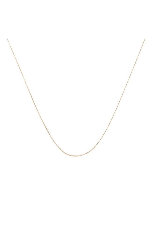 Solid 10K Rose Gold 0.5 mm Rope Chain Necklace for Unisex Chain - Size 18 in.