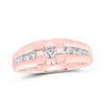 thumbnail image 1 of Solid 10K Rose Gold Real Natural Diamond Mens Solitaire Wedding Band Anniversary Ring 1/2 Carat - Size - 9 ( .50 Cttw ), 1 of 2