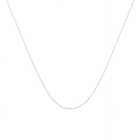 Solid 10K White Gold 0.5 mm Rope Chain Necklace for Unisex Chain - Size 20 in.