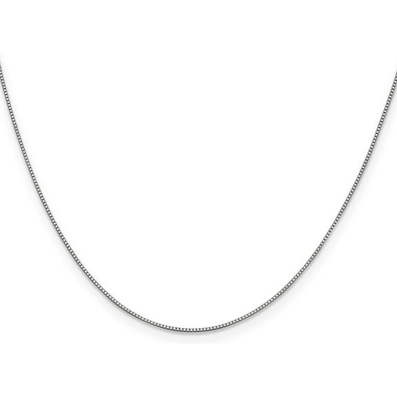 Solid 10K White Gold 0.9mm Box Chain - 18"