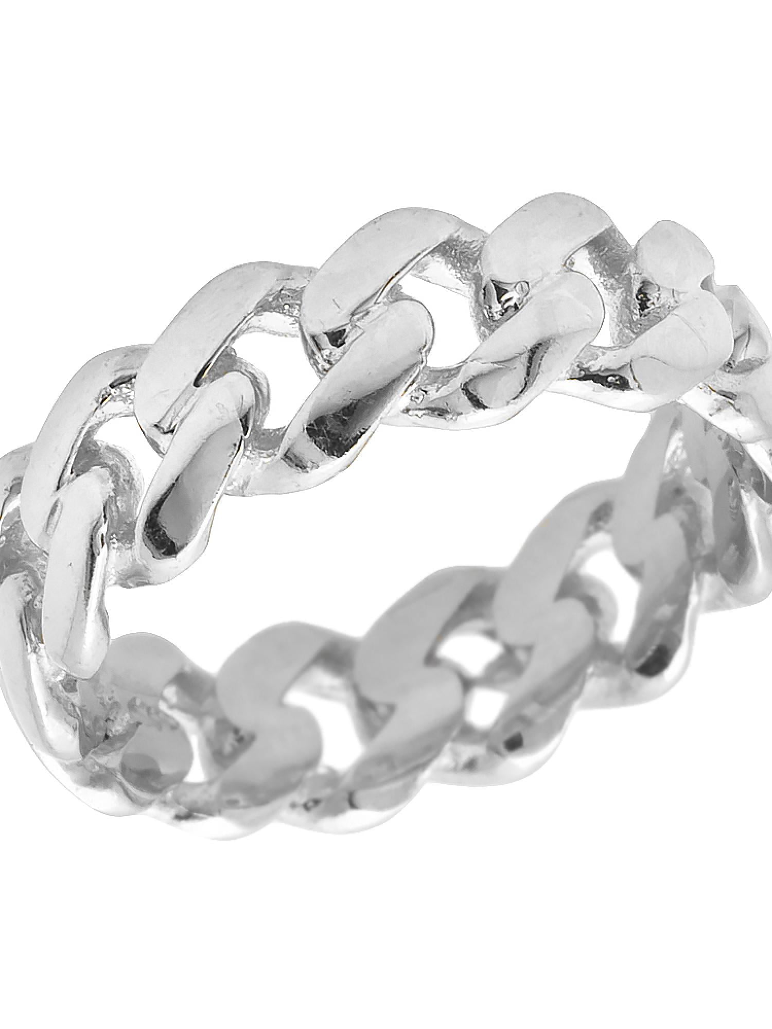 White gold clearance cuban link ring
