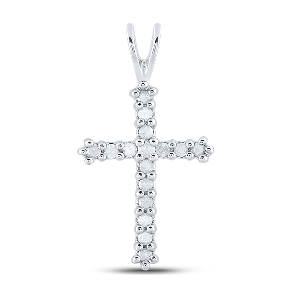 0.10 Carat DGLA Certified Round Diamond Cross Pendant For Women With 18 Inch Chain - View #13
