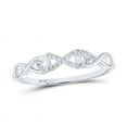 thumbnail image 1 of Solid 10K White Gold Real Natural Diamond Infinity Anniversary Ring for Women 1/20 Carat - Size - 7.5 ( .05 Cttw ), 1 of 2