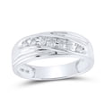 thumbnail image 1 of Solid 10K White Gold Real Natural Diamond Mens Wedding Single Row Band Ring 1/4 Carat - Size - 12 ( .25 Cttw ), 1 of 2