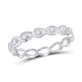 thumbnail image 1 of Solid 10K White Gold Real Natural Diamond Stackable Wedding Band Anniversary Ring for Women 1/5 Carat - Size - 5.5 ( .21 Cttw ), 1 of 2