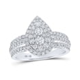 thumbnail image 1 of Solid 10K White Gold Real Natural Diamond Teardrop Anniversary Ring for Women 1 Carat - Size - 6.5 ( 1.04 Cttw ), 1 of 2