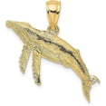 thumbnail image 1 of Solid 10K Yellow Gold 2-D Textured Whale Charm - 13.7mm, 1 of 6