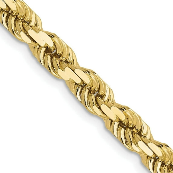 Solid 10K Yellow Gold 4.7mm Diamond-Cut Rope Chain - 24"