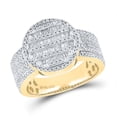 thumbnail image 1 of Solid 10K Yellow Gold Baguette Real Natural Diamond Mens Cluster Anniversary Ring 1 Carat - Size - 10 ( 1.00 Cttw ), 1 of 5