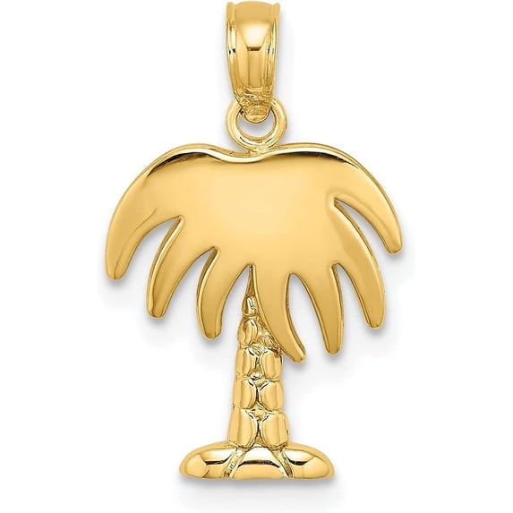 Solid 10K Yellow Gold Charleston Palm Tree Charm - 14.45mm
