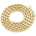 thumbnail image 1 of Solid 10K Yellow Gold Diamond Cut Barrel Chain 4MM Necklace Oval Bead 24 Inch, 1 of 3