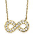 thumbnail image 1 of Solid 10K Yellow Gold Polished CZ Infinity Necklace - 18" Chain, 1 of 6